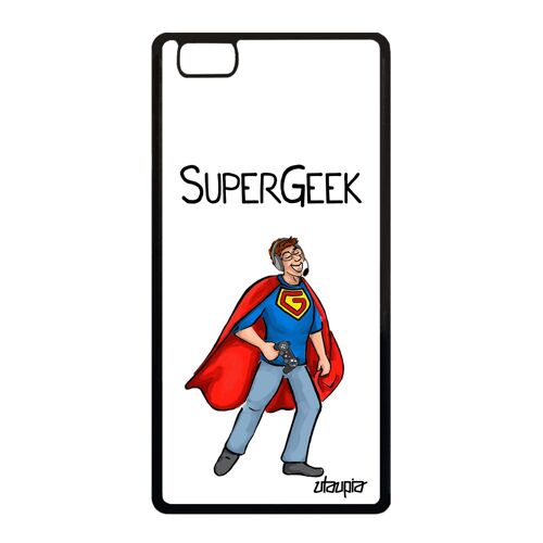 Coque P8 Lite 2015 en silicone super geek gamer TPU heros de protection blanc portable play console telephone original drole Huawei