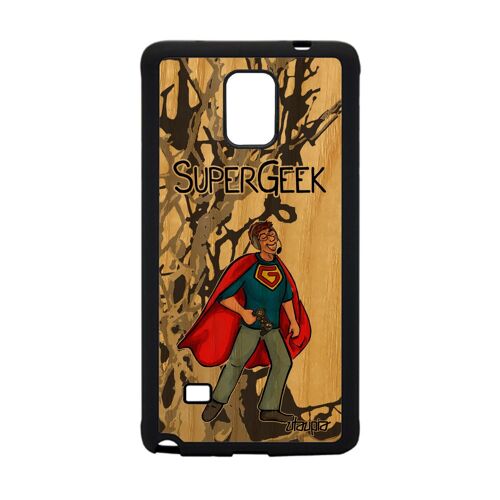 Coque Bois Note 4 Silicone Super Geek Drole Comique Souple Etui Gamer Sm-N910f Texte Rigide Humour De Made In France Samsung Galaxy