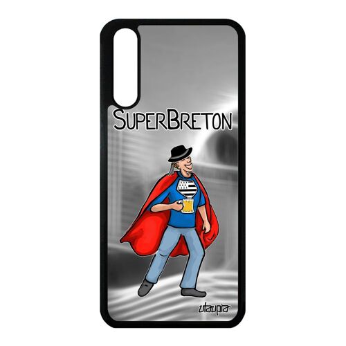 Coque pour P20 silicone super breton portable drapeau bretagne humour heros gris bande dessinée texte humoristique comics de Huawei