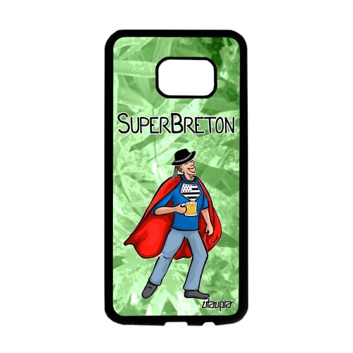 Coque Silicone S7 Edge Super Breton Comics Drapeau Bretagne Texte Housse Smartphone Telephone Heros Humour Drole Bd Samsung Galaxy