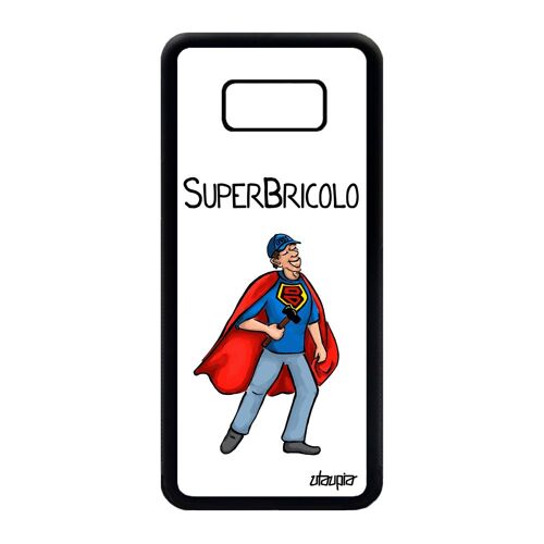 Coque Antichoc Samsung S8 Plus Silicone Super Bricolo Bricoleur Aluminium Telephone Texte Père Drole Humour Comics Portable Galaxy
