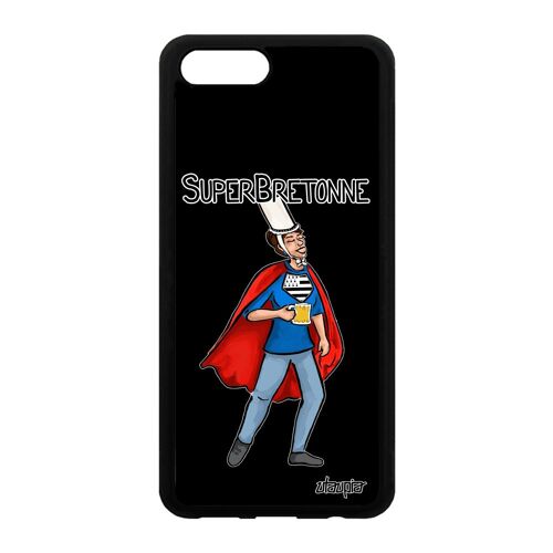 Coque Honor View 10/V10 Silicone Super Bretonne Texte Breton Humour Heros Drole Cadeau D'anniversaire Humoristique Housse Comics Bd
