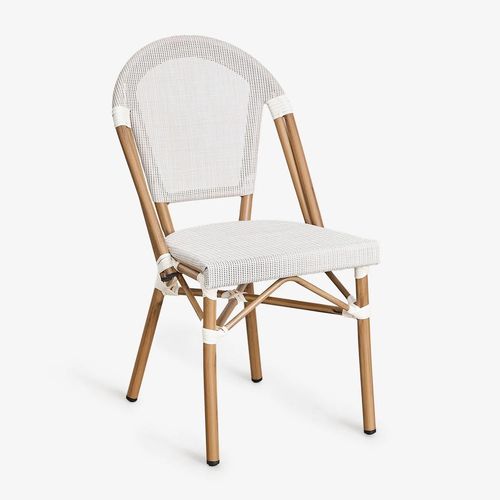 Lot De 4 Chaises De Salle À Manger Empilables En Aluminium Brielle Bistro Blanc Gardenia