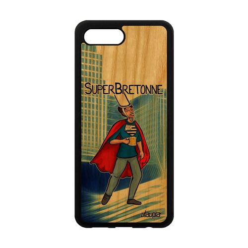 Coque Silicone Pour Honor 10 Bois Super Bretonne 4g Case Portable Bretagne Heros Comics Caoutchouc Humour Comique De Made In France