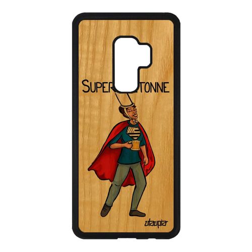 Coque telephone S9 Plus bois silicone super bretonne humour texte comics noir breton drole cover smartphone etui Samsung galaxy