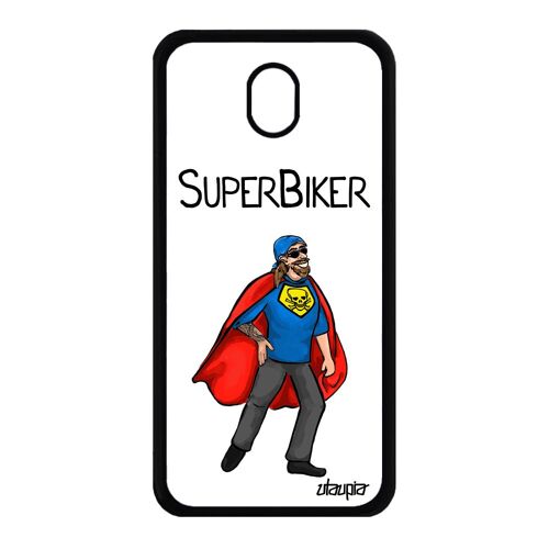 Coque J7 2017 pro silicone super biker motard caoutchouc cover drole dessin mobile blanc comique portable texte alu Samsung galaxy