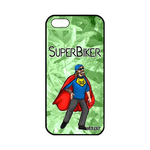 Coque Silicone Super Biker Motard Apple Iphone 5 5s Se Rigide Comique Heros Aluminium Drole Comics Housse Vert Bd Etui Texte Humour