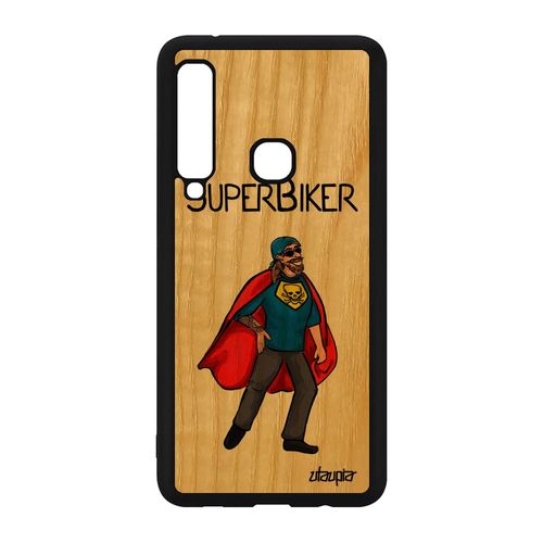 Coque Silicone Pour Galaxy A9 2018 Bois Super Biker Motard Antichoc Comics Rouge Smartphone Housse Humoristique Texte Heros Samsung