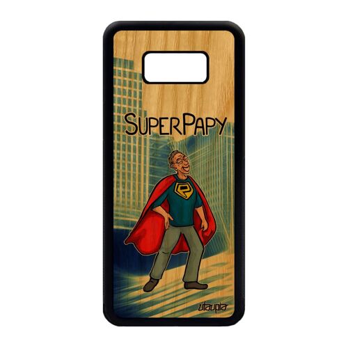 Coque Samsung S8 Plus Bois Silicone Super Papy Papi 4g Humour Enfant Cover Comics Case Bande Dessinée Texte Etui Comique Tpu Galaxy