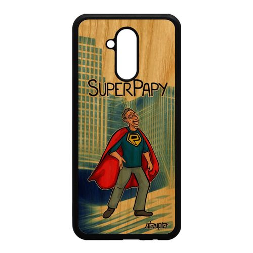 Coque Super Papy Pour Huawei Mate 20 Lite Bois Silicone Enfant Portable Tpu Bande Dessinée Papi Comique Comics Bleu Telephone Heros