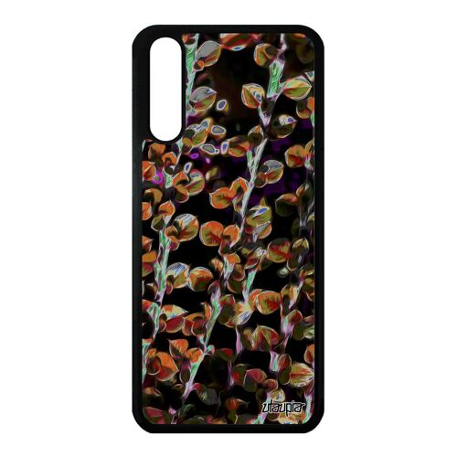 Coque motif feuilles pour P20 en silicone personnalisé orange antichoc texture original design fleurs plantes nature floral Huawei