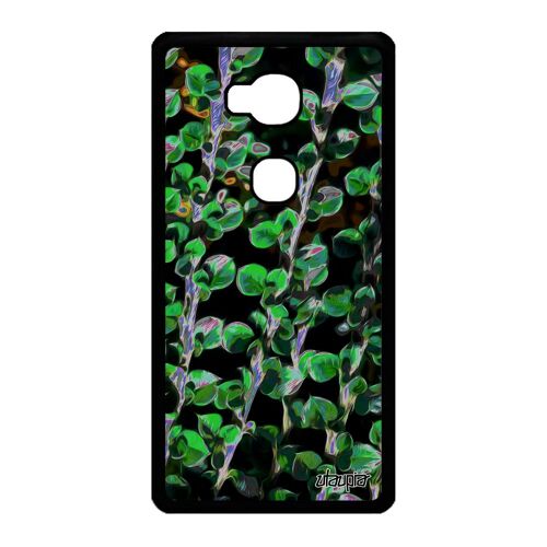 Coque Pour Honor 5x Silicone Motif Feuilles Design Souple Fleurs Plantes Metal Jolie Nature Vert Etui 4g Portable Floral Effet De