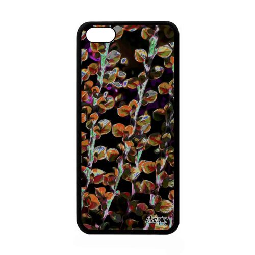 Coque Motif Feuilles Apple Iphone 5c En Silicone Floral Nature Design Original Texture Plantes Orange Telephone Fleurs Personnalisé