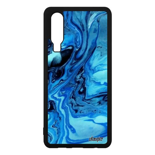 Coque pour P30 silicone peinture original ELE-L29 housse 4G bleu dessin moderne marbre motif nature de protection art texture Huawei