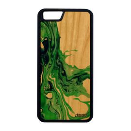 Coque Silicone Iphone 6 6s Plus Bois Peinture Design Personnalisé Iphone 6+ Art Case Pas Cher Nature Texture Motif Vert Marbre