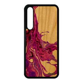 Coque Pour Huawei P20 Pro En Bois Silicone Peinture Etui Violet Fait Main Motif Authentique Clt-L09 Marbre Fond Effet Contemporain