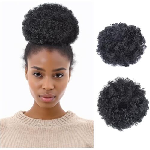 Kalanka-Afro Puff Cordon De Serrage Queue De Cheval Cheveux Synthétique Court Bouclés Pour Femmes Extensions De Cheveux¿Large 1b#¿ 