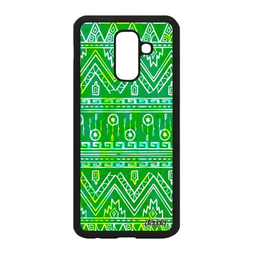 Coque Motif azteque A6 Plus 2018 en silicone original telephone 4G texture portable vert ethnique dessin case coloré Samsung galaxy