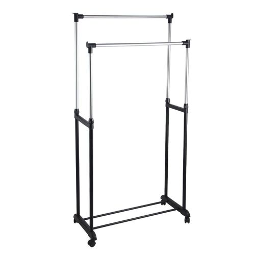 Stender portant double extensible 95/170 cm 4 roulettes vêtements S1407131