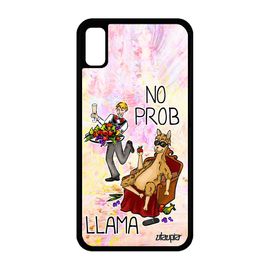 Coque Iphone Xr Silicone Drole No Prob Lama Jaune Humour Portable Rigide Dessin Llama Texte Case Design Cartoon Problama Tpu