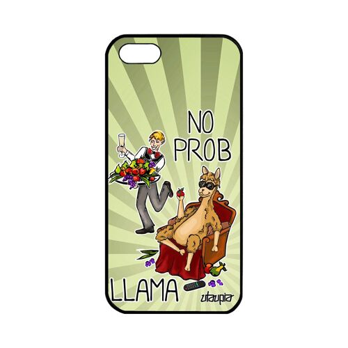 Coque Apple Iphone 5 5s Se Silicone No Prob Lama Aluminium Drole Bd 128 Go Humour Animal De Protection Cartoon Mobile Made In France