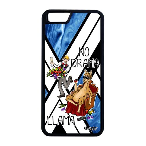 Coque Pour Iphone 6 6s Plus Silicone No Drama Lama Texte Humour Antichoc Bleu Cartoon Animal Bd Humoristique Housse Llama