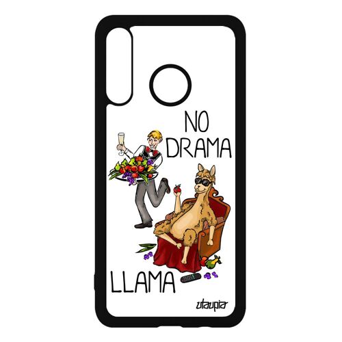 Coque Huawei P30 Lite Silicone No Drama Lama De Protection Llama Dramallama Blanc Personnalisé Noir Cartoon Telephone Unique Humour