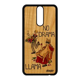 Coque Bois Silicone Huawei Mate 10 Lite No Drama Lama Rouge Comique Bande Dessinée Telephone Design Antichoc Souple Dramalama Bumper