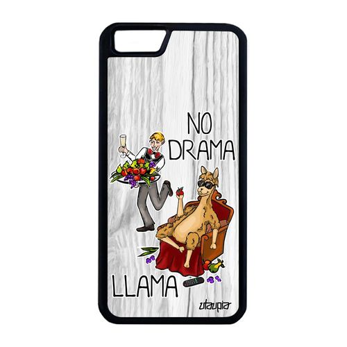 Coque Pour Iphone 6 6s Plus Silicone Drole No Drama Lama Etui Bande Dessinée Telephone Texte Alu Dramallama Gris Humour De