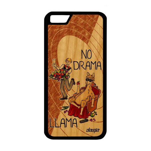 Coque De Protection Iphone 6 6s Bois Silicone Humour No Drama Lama Marron Antichoc Drole Bd Animaux Telephone Made In France