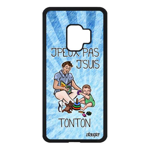 Coque silicone Galaxy S9 jpeux pas j'suis tonton bd enfant pas cher drole antichoc je humoristique alu bleu humour texte de Samsung