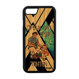 Coque Silicone J'peux Pas J'suis Tonton Pour Iphone 8 Bois Smartphone Motif 32 Go Texte Je Comique Bleu Antichoc Case Bd Oncle