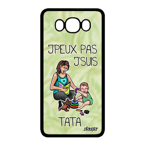 Coque J'peux Pas J'suis Tata J7 2016 Silicone Tante Naissance Fille Portable Humour Texte Je Cadeau D'anniversaire De Samsung Galaxy