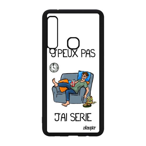 Coque Silicone Samsung Galaxy A9 2018 J'peux Pas J'ai Série Je Television Etui Bande Dessinée Texte Drole Personnalisé Noir Blanc De