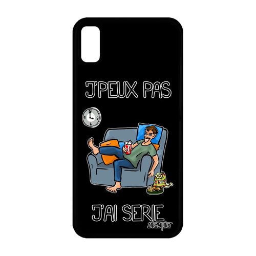Coque iPhone XR silicone j'peux pas j'ai série humour 4G drole noir dessin animé jpeux texte humoristique manga television