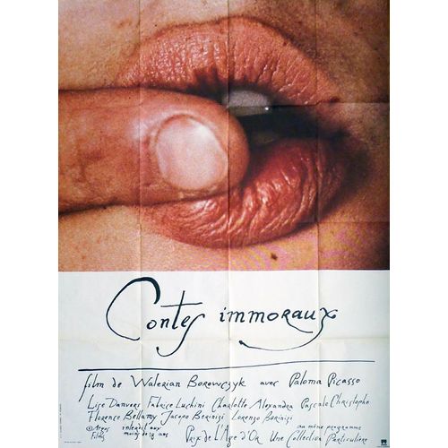 Contes Immoraux - Véritable Affiche De Cinéma Pliée - Format 120x160 Cm - De Walerian Borowczyk Avec Fabrice Luchini, Lisa Danvers, Paloma Picasso, Charlotte Alexandra, Pascale Christophe - 1974