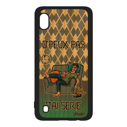 Coque En Bois Pour A10 Silicone J'peux Pas J'ai Série Pas Cher Tele Texte Comique Bande Dessinée Dessin Animé Je Bleu Samsung Galaxy