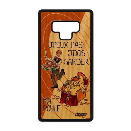Coque Silicone Note 9 Bois Je Peux Pas J'dois Garder Ma Poule Noir Bd Coq Antichoc Humour Humoristique Cartoon Orange Samsung Galaxy