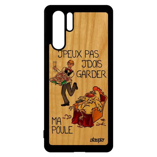 Coque J'peux Pas J'dois Garder Ma Poule Pour Huawei P30 Pro Bois Silicone Drole Rouge Antichoc Jpeux Portable Tpu Bande Dessinée Je