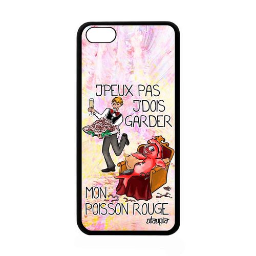 Coque Iphone 5c En Silicone Humour J'peux Pas J'dois Garder Mon Poisson Rouge Cartoon Dessin Housse Comique Case Animaux Jpeux Apple