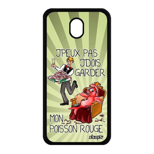 Coque Samsung Galaxy J7 2017 pro silicone j'peux pas j'dois garder mon poisson rouge 4G antichoc telephone drole je cartoon texte de