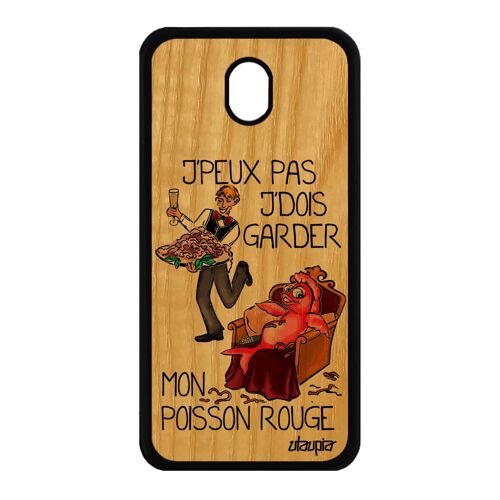 Coque Bois Pour J7 2017 Pro Silicone J'peux Pas J'dois Garder Mon Poisson Rouge Je Tpu Animal De Compagnie Portable Samsung Galaxy
