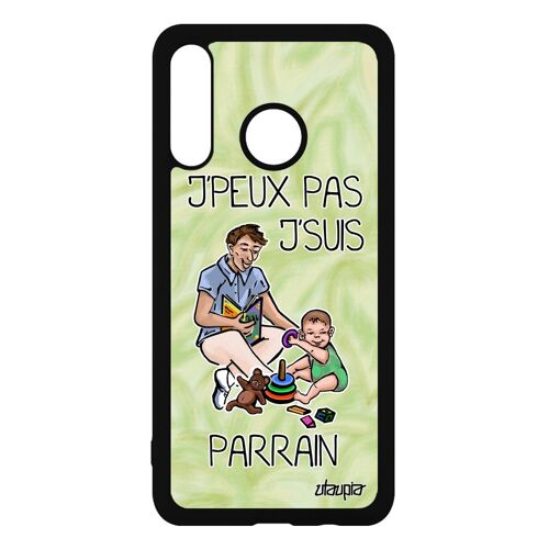 Coque silicone j'peux pas j'suis parrain P30 Lite je texte drole case design naissance fille humour vert bd comique jpeux Huawei