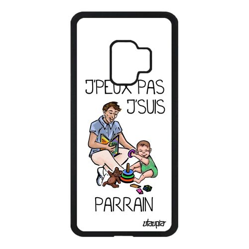 Coque Galaxy S9 Silicone Humour J'peux Pas J'suis Parrain Texte Bumper Bande Dessinée Drole Jpeux Etui Humoristique Bebe Je Samsung