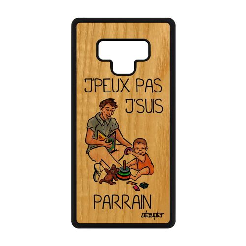 Coque Samsung Galaxy Note 9 Bois Silicone J'peux Pas J'suis Parrain Cadeau D'anniversaire Bande Dessinée Enfant Drole Jpeux Cover De