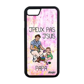 Coque Pour Iphone 8 Silicone J'peux Pas J'suis Papa Drole Enfant Portable Jpeux Personnalisé Comique Je Violet Dessin Père De