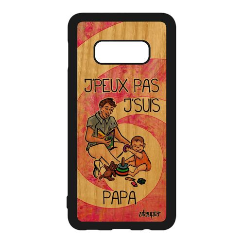 Coque Silicone Samsung S10e Bois Jpeux Pas J'suis Papa Texte Humoristique Humour Rigide Case Père Naissance Garcon Dessin Je Galaxy
