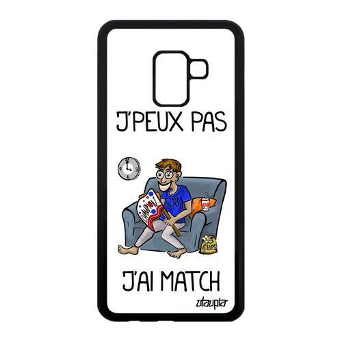 Coque Samsung A8 2018 Silicone J'peux Pas J'ai Match Coupe D'europe De Protection Humoristique Jpeux Blanc Je Made In France Galaxy