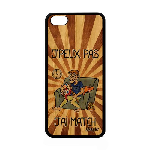 Coque J'peux Pas J'ai Match Apple Iphone 5c Bois Naturel Silicone Etui Marron Texte Comique Jpeux Humour Coupe Du Monde Football Je