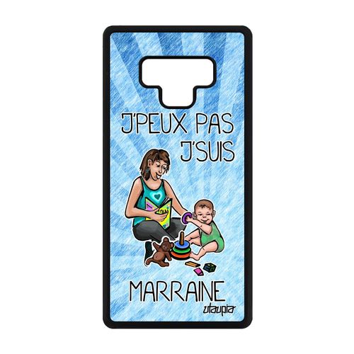 Coque J'peux Pas J'suis Marraine Pour Samsung Galaxy Note 9 Silicone Humoristique Pas Cher Je Texte Humour Alu Drole Bleu Jpeux Bd